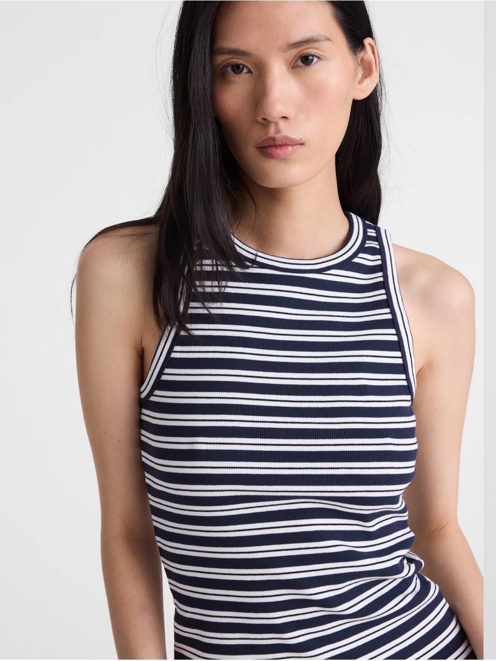 Madewell Navy Stripe Utility Ribbed Tank, M